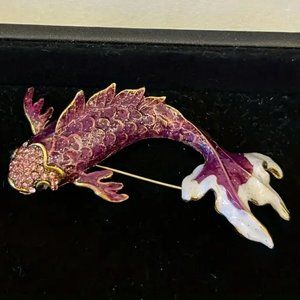 ✨ Large Purple Koi Brooch